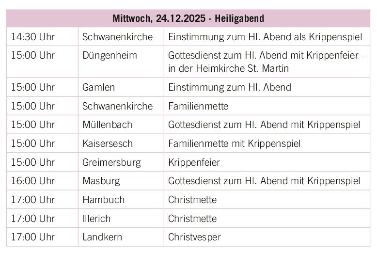 Gottesdienste Weihnachten 01