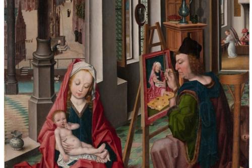 Der Evangelist Lukas malt die Muttergottes, um 1480